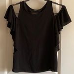 Black cold shoulder cut out top blouse Size M Photo 0