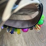 Betsey Johnson  Zebra Print Beaded Platform Block Heel Sandals Sz 8 NWT festival Photo 4