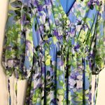 Taylor Floral Chiffon Mini Dress Enchanted Bloom Floral Womens Size 6 Blue Photo 6