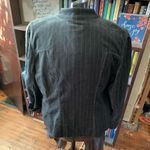 Loft  gray striped velvet lined business casual 14 blazer Photo 1