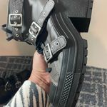 Converse  Dark Combat Boots with Silver Buckles Photo 4