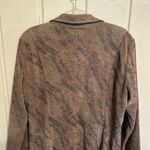 Erin London Faux Suede Snakeskin Print Women's Blazer Brown Size L Photo 1