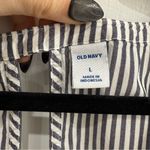 Old Navy Striped Navy and White Sleeveless Women’s Large V-neck Keyhole back Top Photo 1