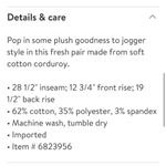 Vince Camuto  Cotten Blend Corduroy Joggers Rich Purple Plus Size 3X Photo 9