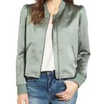 Nordstrom Hinge by Olive Green Satin Moto Jacket Size XS Photo 0