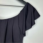 Trina Turk Monaco Off The Shoulder Ruffle One Piece Black Swimsuit Size 8 Photo 4