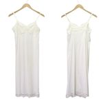 Vintage White Nylon Full Slip Lace Trim Adjustable Straps 1950s Era Lingerie Size XS Photo 5