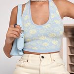 Motel Rocks Anura Crop Top in Baby Schroom - Blue & Yellow Photo 1