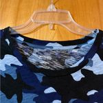 Michael Kors  Blue Camouflage Camo Abstract Print Beaded MK T-Shirt NWT Large Photo 8