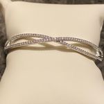 Kate Spade  cubic zirconia pave silver plated Infinite hinges bangle, new. Photo 1