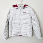 Spyder [] White Winter Puffer Ski Snowboard Jacket Hooded Rainbow Seams Size 4 Photo 0