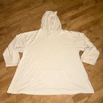 Bryn Walker  Cream Hooded Sweatshirt XL Made in USA 3/4 Dolman Sleeves Photo 0