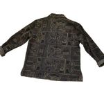 Chico's Size 1 Embroidered Beaded Thick Jacket Unique Trendy Pattern Abstract Photo 6