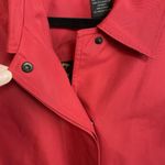 Dennis Basso SIZE MEDIUM RED LEOPARD PRINT LINING SNAP FRONT MID LENGTH JACKET Photo 4