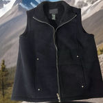 Ralph Lauren Y2K  Womens‎ Faux Suede Vest Black M Fleece Lined Zip Front Pockets Photo 0
