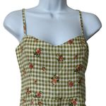 Reformation Roarke Linen Dress Patio Floral Checkered Feminine Dress 4 Photo 5