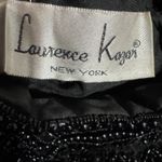 90s Laurence Kazarian 100% Silk Black Beaded Halter Neck Gown High Neck Slit L Size L Photo 13