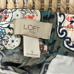 Loft  Small Floral Relaxed Straight Fit Pants Drawstring Light Multicolor Poly. Photo 5