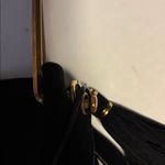 HOUSE OF HARLOW 1960 BLACK SUEDE BAG WITH SHOULDER STRAP AND GOLD TONED HANDLE Photo 11