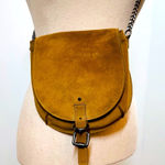 Lucky Brand  Tan suede Crossbody Bag with Saddle Style Photo 0