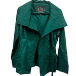 Last Kiss  Green Cotton Button Up Double Breasted Belted Lightweight Jacket Large Photo 7