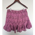 Free People Serenity Mini Skort Skirt Dreamy Mulberry Eyelet Scalloped Hem Boho Photo 4