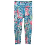 Lilly Pulitzer  Luxletic Weekender Leggings Women Sz S Blue Pink Sink Or Swim Photo 2