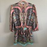 Bisou Bisou Paisley Print Romper Tassle Detail Summer Vacation Women's Size XS Photo 9
