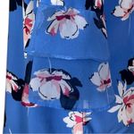 Roz & Ali  Dressbarn Top Ruffle Sleeve Scoop Neck Blue Floral Women’s Size Large Photo 8