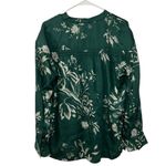 Elan  Green Floral Print Button Down Shirt(Size Medium) Photo 4