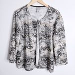 Chico's  Travelers Medium Cardigan Animal Print XL Chico 3 Hook Closure 3/4 Sleeve Photo 0