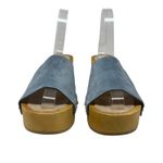 Veronica Beard Hannalee Suede Clog Sandals Heels Slide Wooden Blue Size 10 Photo 2
