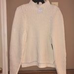 Leith Chunky Mock Neck Sweater Ivory Pristine S Photo 3