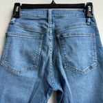 Madewell Cali Demi Boot Jeans Light Solid Wash Raw Flare Hem Size 23 Photo 4