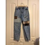 Hollister Womens Ultra High Rise Mom Jean Acid Wash Patchwork Raw Hem W27 L27 Photo 2