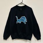 NFL Detroit Lions sweatshirt!  black sequin bedazzled logo crewneck size large! Photo 0