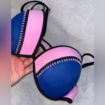 Victoria's Secret Victoria Secret Bikini Top Blue/Pink Sz 36DD Photo 4