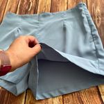 SheIn Women’s Flat Front Mini Tight Shorts Dusty Blue Size Medium Photo 5