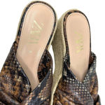 ZARA  Brown Snakeskin Jute Espadrille Platform Slide Sandals Size‎ 39 / US 8.5 Photo 6