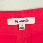 Madewell Linen Clean Button Tab Shorts in Rouge Red Women’s Size 10 Photo 9