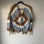 SheIn Cute Winter Striped Twist Front V Neck Long Sl Sweater Women's Large Feminine Photo 1