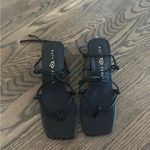 Katy Perry black irisia strappy wooden block wedge heel sandal matte black Size 7.5 Photo 1