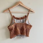 Urban Outfitters Margot Cropped Brown Satin Top Cami High Neck Womens Size M Photo 4