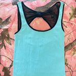 y2k vintage turquoise blue mesh bow open back tank top Photo 7