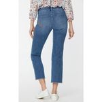 NYDJ Marilyn Straight Clean Horizon Raw Hem Multi Color Pocket Jeans 12 Photo 1