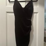 Emerald Sundae Black Velvet Asymmetrical Dress Photo 3