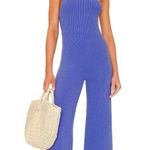 Free People Beach Waverly Ribbed One Shoulder Sweater Wide Leg Jumpsuit Sz L Photo 0
