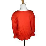 Anne Carson Women's Top Red Linen Blend Blouse Top Size Large Photo 2
