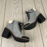 Dr. Scholls For the Love Lace-up Heel Booties 10M Soft Grey Faux Leather $130 Photo 4