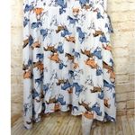 Modcloth Horse Print Dress 2X White Neck Tie Flutter Sleeve Downhome Darling NWT Photo 6